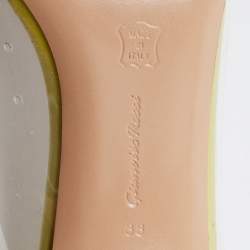 Pre Owned Gianvito Rossi Limes Green Patent and PVC  Plexi  Pumps Size 38