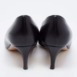 Pre Owned Gianvito Rossi Black Leather Pointed Toe Pumps Size 35.5