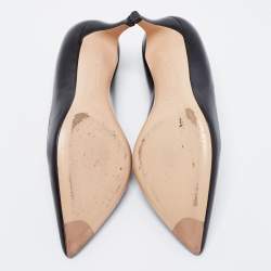 Pre Owned Gianvito Rossi Black Leather Pointed Toe Pumps Size 35.5