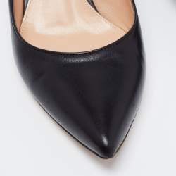 Pre Owned Gianvito Rossi Black Leather Pointed Toe Pumps Size 35.5