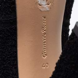 Pre Owned Gianvito Rossi Black Knit Fabric Sock Ankle Length Boots Size 40