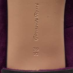 مملوكة مسبقًا Gianvito Rossi Purple Suede Ankle Wrap Pumps Size 39.5