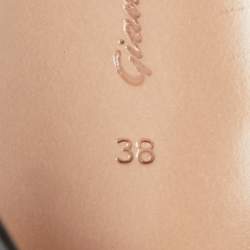 Pre Owned Gianvito Rossi Black Patent Leather Peep Toe Pumps Size 38