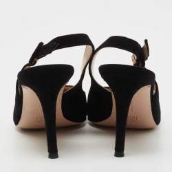 Pre Owned Gianvito Rossi Black Suede Anna Slingback Pumps Size 35