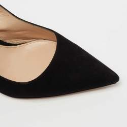 Pre Owned Gianvito Rossi Black Suede Anna Slingback Pumps Size 35