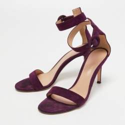 Pre Owned Gianvito Rossi Purple Suede Portofino Sandals Size 36