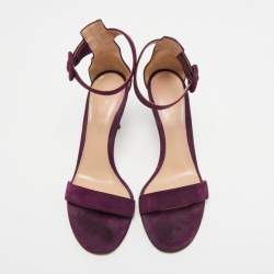 Pre Owned Gianvito Rossi Purple Suede Portofino Sandals Size 36