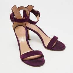 Pre Owned Gianvito Rossi Purple Suede Portofino Sandals Size 36