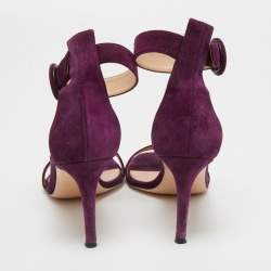 Pre Owned Gianvito Rossi Purple Suede Portofino Sandals Size 36