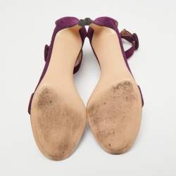 Pre Owned Gianvito Rossi Purple Suede Portofino Sandals Size 36