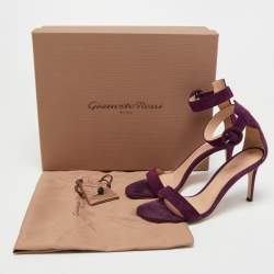 Pre Owned Gianvito Rossi Purple Suede Portofino Sandals Size 36