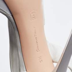 Pre Owned Gianvito Rossi White Leather Strappy Platfrom Sandals Size 37.5