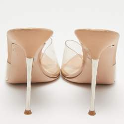 Pre Owned Gianvito Rossi Transparent PVC Alise Slide Sandals Size 40