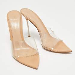 Pre Owned Gianvito Rossi Transparent PVC Alise Slide Sandals Size 40