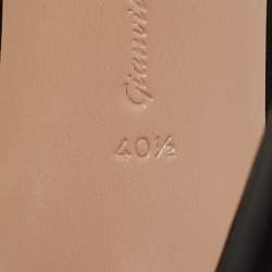 Pre Owned Gianvito Rossi Black Stretch Fabric Open Toe Ankle Boots Size 40.5