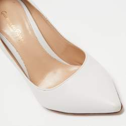 Pre Owned Gianvito Rossi White Leather Pointed Toe Pumps Size 36