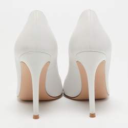 Pre Owned Gianvito Rossi White Leather Pointed Toe Pumps Size 36