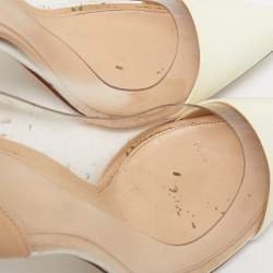 Pre Owned Gianvito Rossi Off White/Beige Leather and PVC Plexi Pumps Size 37
