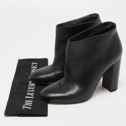 Pre Owned Gianvito Rossi Black Leather Ankle Boots Size 37