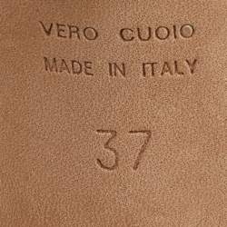 Pre Owned Gianvito Rossi Burgundy Suede Pointed Toe Ankle Strap Sandals Size 37