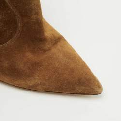 Pre Owned Gianvito Rossi Brown Suede Ankle Booties Size 41