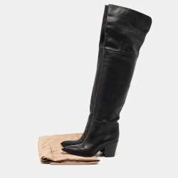 Pre Owned Gianvito Rossi Black Leather Over The Knee Length Boots Size 36