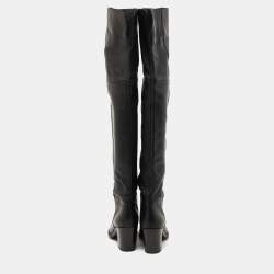 Pre Owned Gianvito Rossi Black Leather Over The Knee Length Boots Size 36