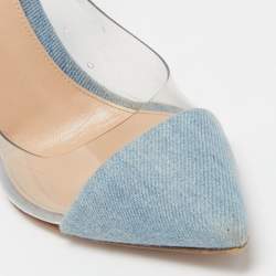Pre Owned Gianvito Rossi Light Blue Denim and PVC Plexi Pumps Size 36.5