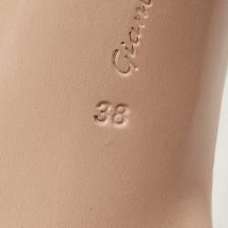 Pre Owned Gianvito Rossi Two Tone Python and Leather Plexi Pointed Toe Pumps Size 38