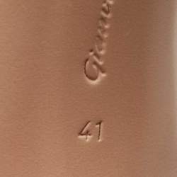 Pre Owned Gianvito Rossi Transparent/Cream PVC and Leather Lace Up Slide Sandals Size 41