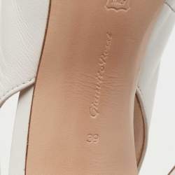 Pre Owned Gianvito Rossi White Leather Delta Slingback Pumps Size 39