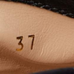 Pre Owned Gianvito Rossi Black Velvet Peep Toe Vamp Ankle Booties Size 37