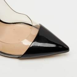 Pre Owned Gianvito Rossi Black Patent Leather and PVC Plexi Pumps Size 37