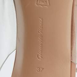 Pre Owned Gianvito Rossi Beige Patent Leather and PVC Ankle Strap Pumps Size 37