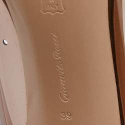 Pre Owned Gianvito Rossi Brown/Gold PVC and Leather Kyle Pointed Toe Slingback Pumps Size 39