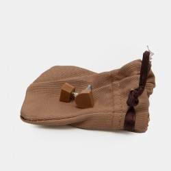 Pre Owned Gianvito Rossi Brown/Gold PVC and Leather Kyle Pointed Toe Slingback Pumps Size 39