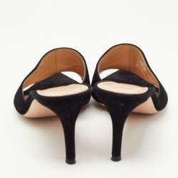 Pre Owned Gianvito Rossi Black Suede Open Toe Mules Size 37