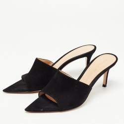 Pre Owned Gianvito Rossi Black Suede Open Toe Mules Size 37