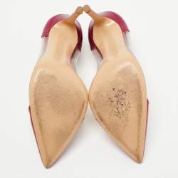 Pre Owned Gianvito Rossi Metallic Pink Leather and PVC Plexi Pumps Size 38