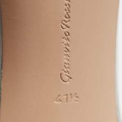 Pre Owned Gianvito Rossi Transparent Iridescent PVC and Leather Plexi Stark Ankle Strap Sandals Size 41.5