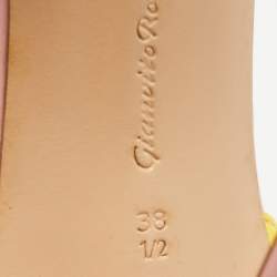 Pre Owned Gianvito Rossi Multicolor Patent Leather Ankle Strap Sandals Size 38.5