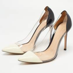 Pre Owned Gianvito Rossi Multicolor PVC and Patent Plexi Pumps Size 39.5