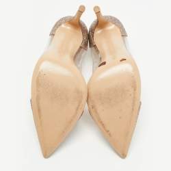Pre Owned Gianvito Rossi Multicolor Glitter and PVC Plexi Pumps Size 39