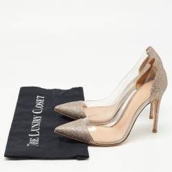 Pre Owned Gianvito Rossi Multicolor Glitter and PVC Plexi Pumps Size 39