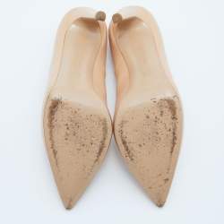 Pre Owned Gianvito Rossi Beige Leather Pointed Toe Pumps Size 40