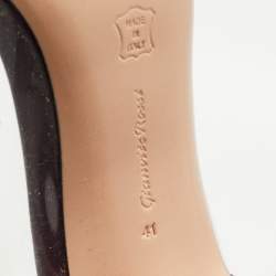 Pre Owned Gianvito Rossi Pink/Burgundy Patent Leather and PVC Plexi Pumps Size 41