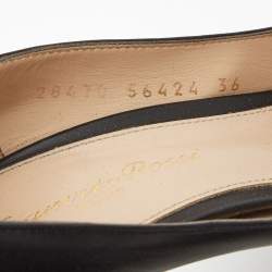 Pre Owned Gianvito Rossi Black Leather Pointed Toe Pumps Size 36