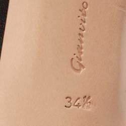 Pre Owned Gianvito Rossi Black Leather Alise Peep Toe Mules Size 34.5