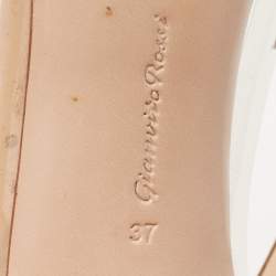 Pre Owned Gianvito Rossi Beige PVC and Patent Plexi Pumps Size 37