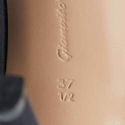 Pre Owned Gianvito Rossi Black Satin Gala Sandals Size 37.5